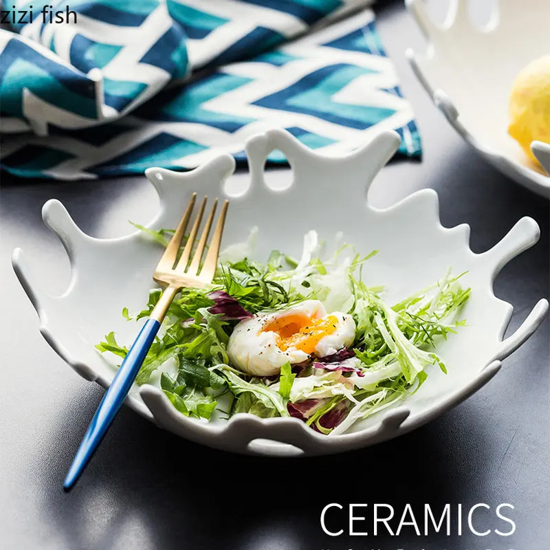 Ceramic Dessert Plates Irregular Plate Salad Dessert