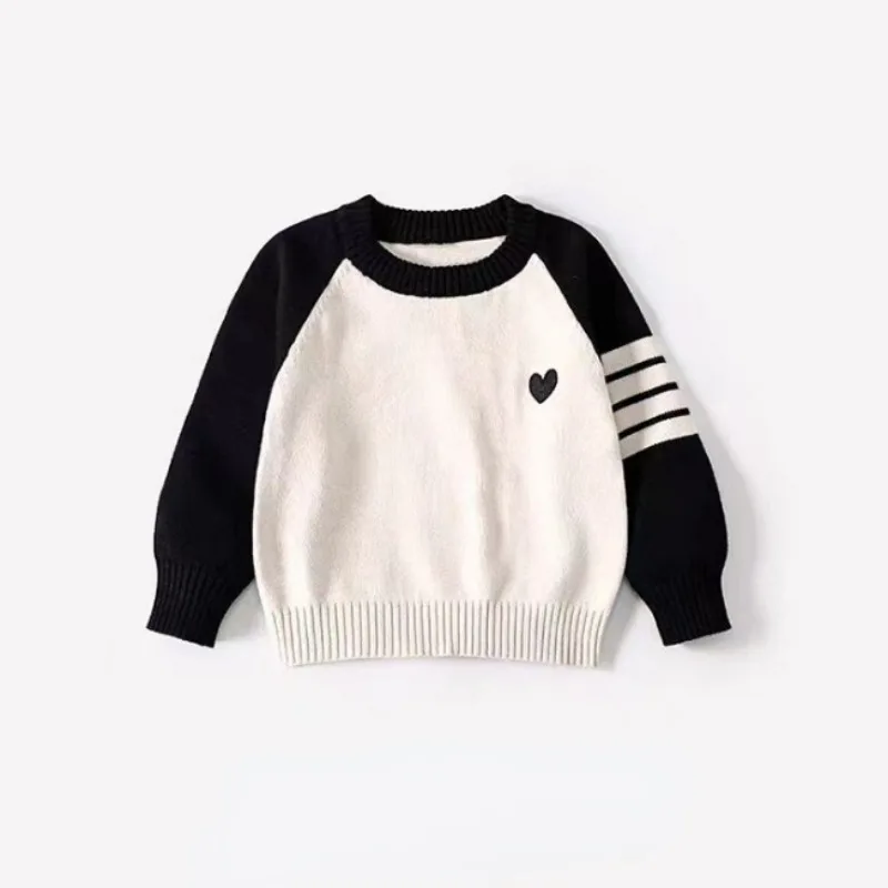 Family Matching Sweaters Autumn Winter Patchwork Long Sleeves Pullover Love Heart Knitwear Parenting Knit Cardigan Sweater H4380 5