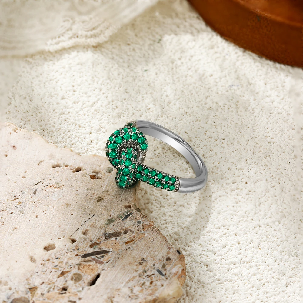 Zircon Intersection Ring Classic Design Style Stainless Steel Waterproof Anti Fading Geometry Lady Jewelry Gift