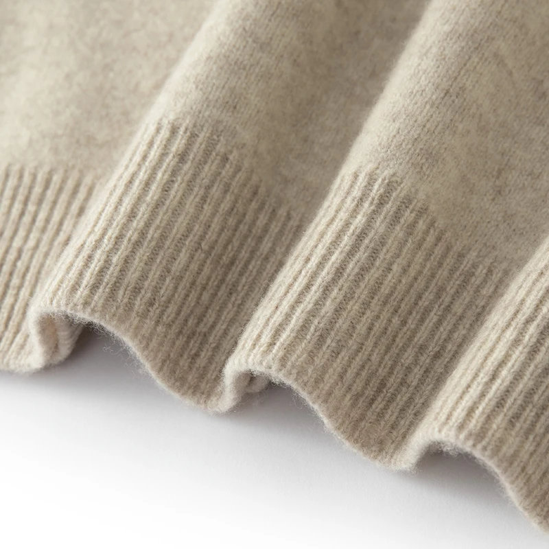 DjzDsm Men's 100% Merino Wool Top Winter Youth Solid Color Pullover Long Sleeve Thick Round Neck Knitted Bottoming Sweater 5