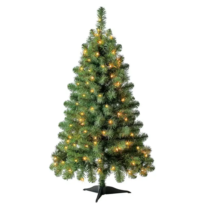 

105 Clear Incandescent Lights, Indiana Spruce Artificial Christmas Tree, 4'