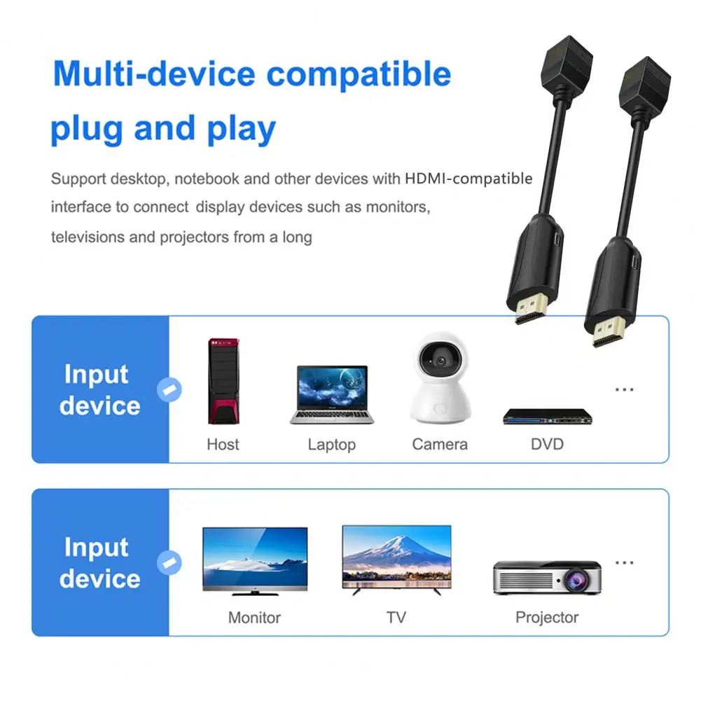 

HDMI-compatible Extender Powerful Widely Compatible Lightweight HDMI-compatible to RJ45 Extender Laptop Accessory