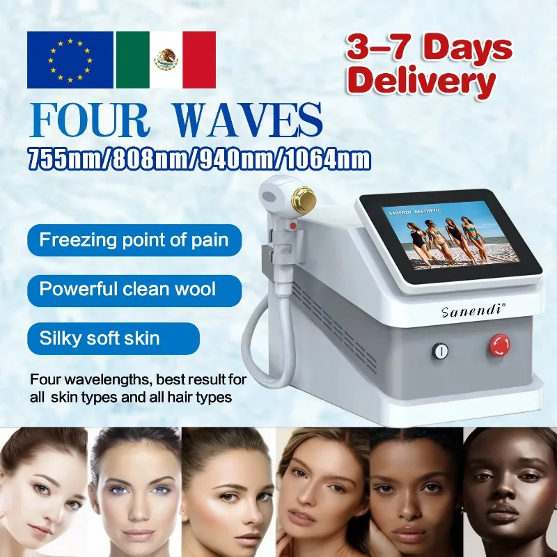 Portable Diode Laser Hair Removal Professional Machine Permanent Ice Titanium Device 808nm Seamless epilator for women 3