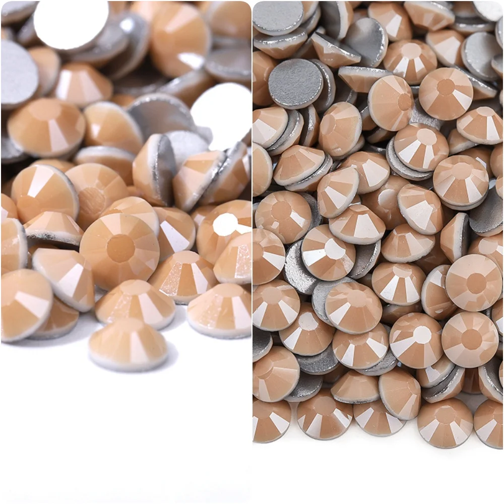 SS6-30 유리 카키 도자기 크리스탈 플랫백 비 핫픽스, 라인석 스톤, 매력적인 네일 아트 장식, 쥬얼리 크리스마스, 1440 개