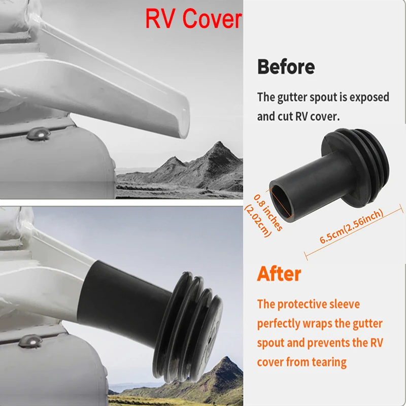 RV Cover Protective Sleeve Gutter Spout Cover System Protect RV Black Cover From Gutter Spout Damage For Touring Car Accessories