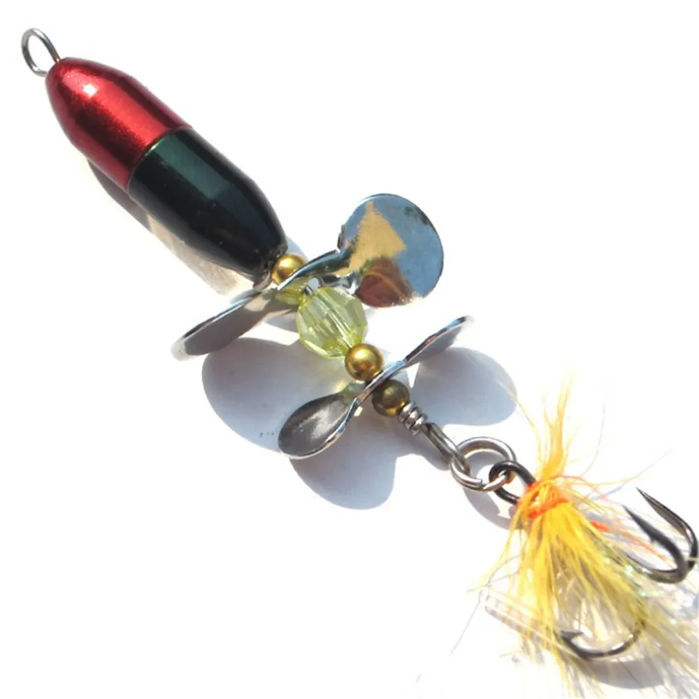 1pcs Rotating Spinner Sequins Fishing Lure 14g/7cm Wobbler Bait with  Feather Fishing Tackle for Bass Trout Perch Pike - AliExpress