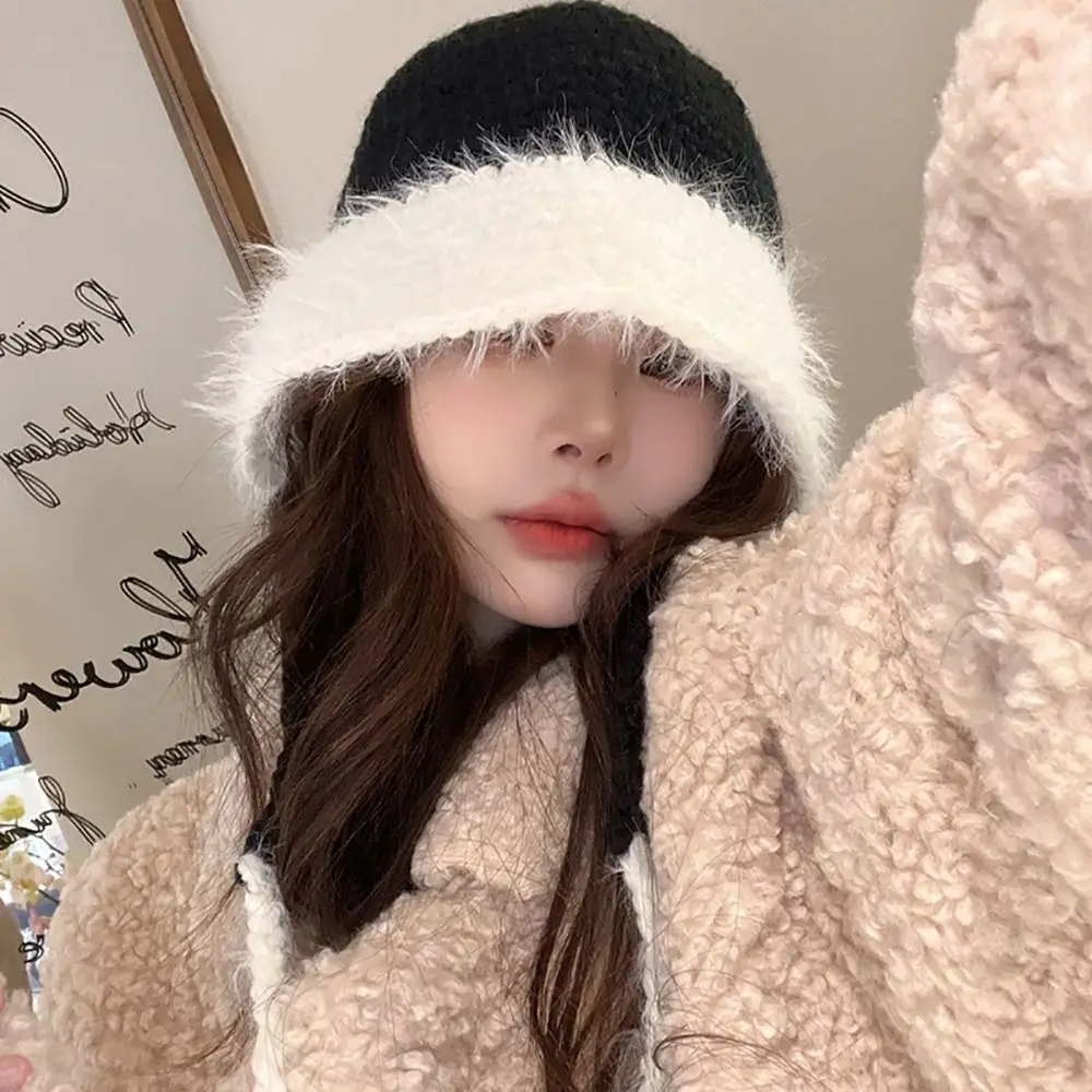 

Winter Warm Plush Hat Casual Ear Protection Cute Skullcap Thickened Bonnet Caps