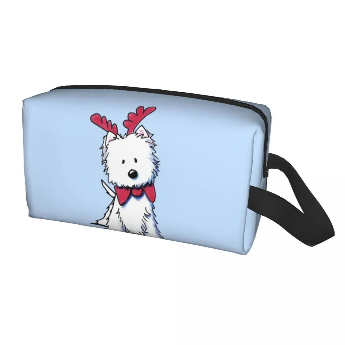 

White Westie Dog Travel Cosmetic Bag West Highland White Terrier Puppy Makeup Toiletry Organizer Lady Beauty Storage Dopp Kit