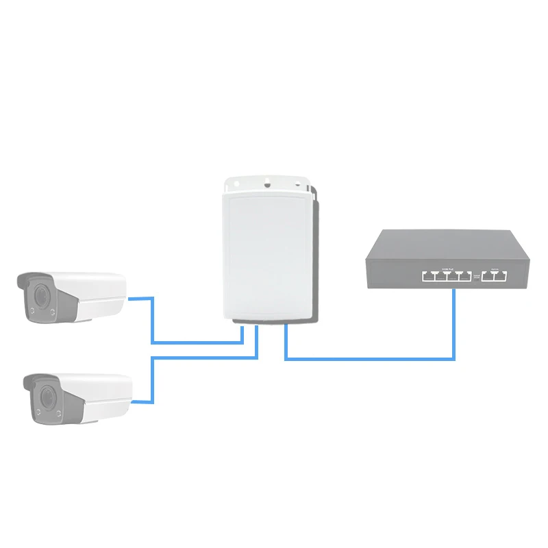 POE 리피터 네트워크 확장기, 야외 방수 확장, 1 인 2 출력, 40-57V Poe 스위치, 10 Mbps, 100Mbps, IEEE 802.3af/at