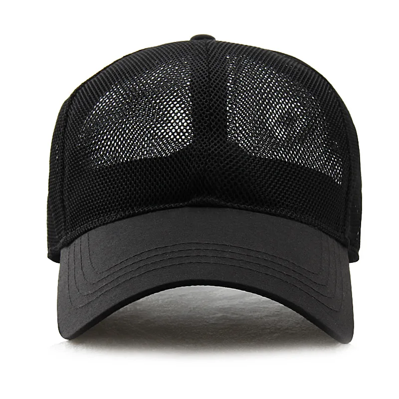 New Men Big Head Mesh Baseball Cap Big Size Trucker Hat Breathable Sun Caps Adjustable High Quality 4