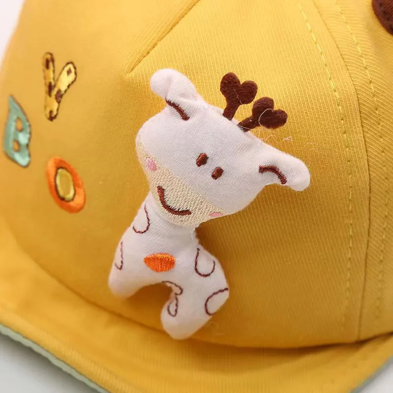Cute Giraffe Baby Duckbill Hat Cartoon Toddler Soft Edge Duck Tongue Hat 6-18 Month Boy Girl Infant Sun Visors Kids Baseball Cap 5
