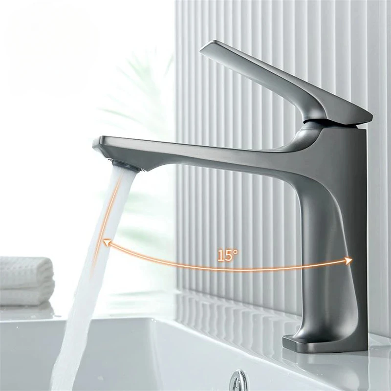 Basin Faucet Bathroom Faucet Brass Core Modern Bathroom Sink Faucet Single Handle Deck Mounted Wash Basin Water Tap