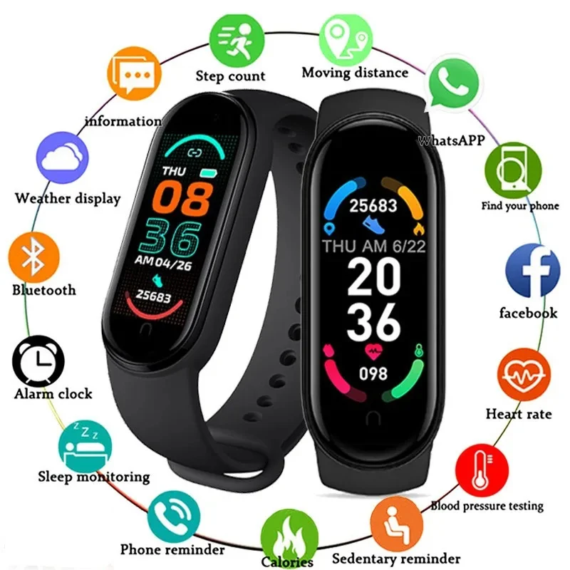 M6 Smart Watch Men Women Monitor Fitness Sports Smart Band Fitpro