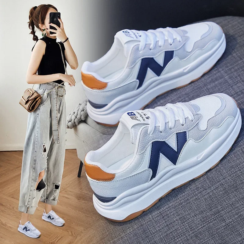 Women Sneakers Breathable Platform Shoes Ladies Sport Mesh Sneakers Woman Flat Shoes Fashion Soft Sole Footwear Tennis Shoes