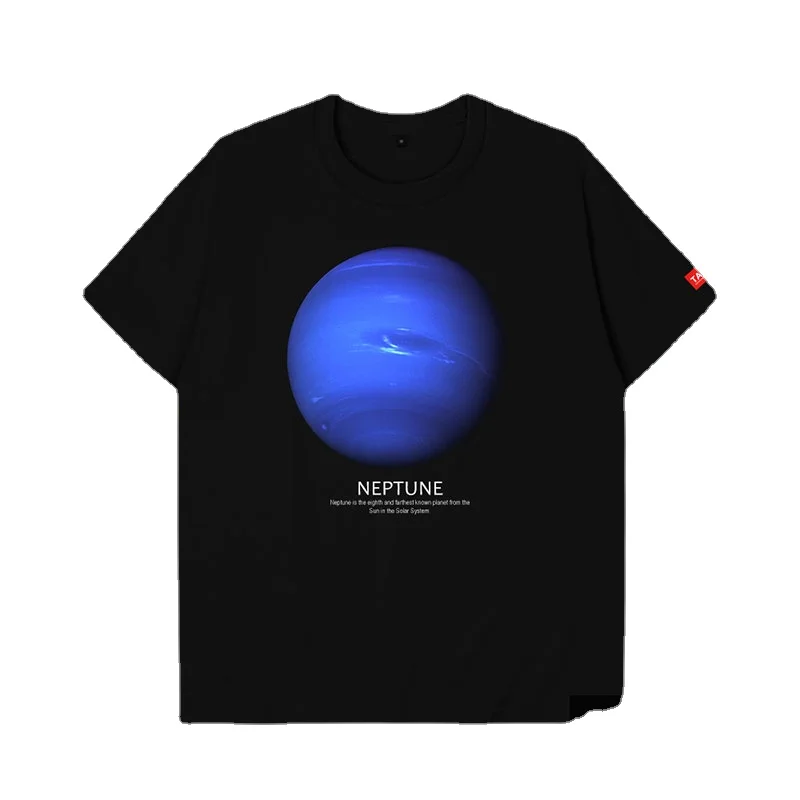 Planet'S Series, Neptun Picture T-Shirt Estate Cotone Manica Corta O-Collo Unisex T Shirt Nuovo S-3Xl