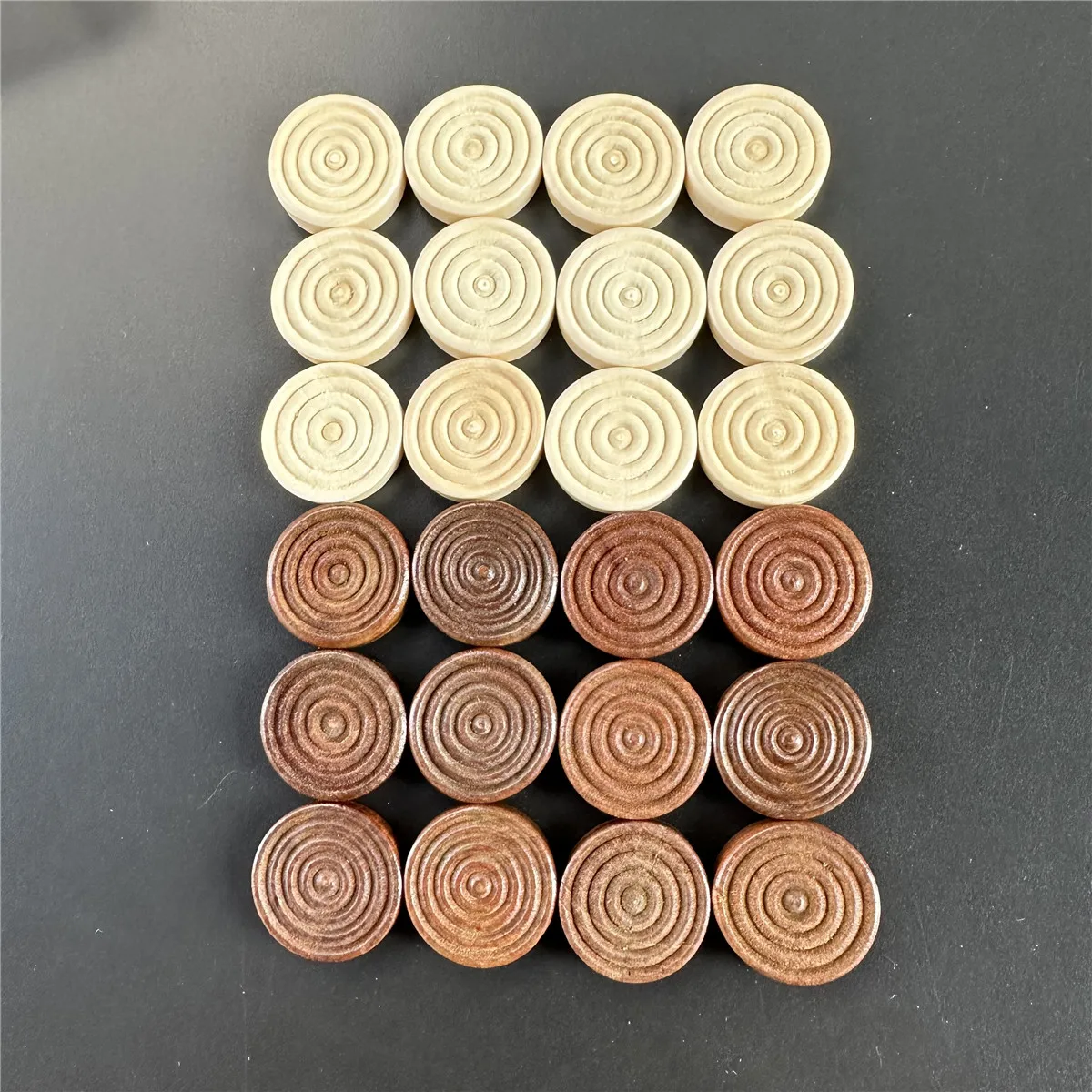 2.5cm/0.98inch round Wooden Checkers Round International Checkers Pieces Board Game Backgammon Accessories 24pcs/set
