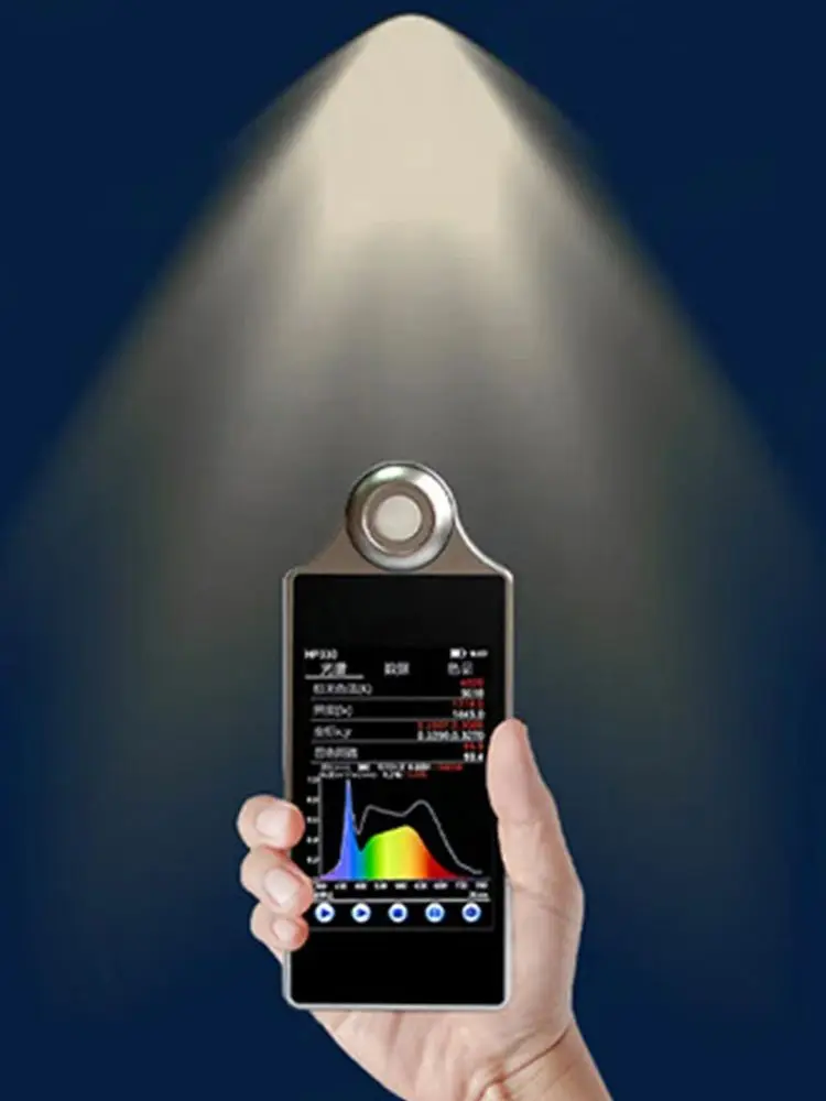Spectral illuminance meter irradiance illuminance Color temperature HP330 lx CCT CRI test spectrometer light diy spectrometer digital light meter color temperature tester