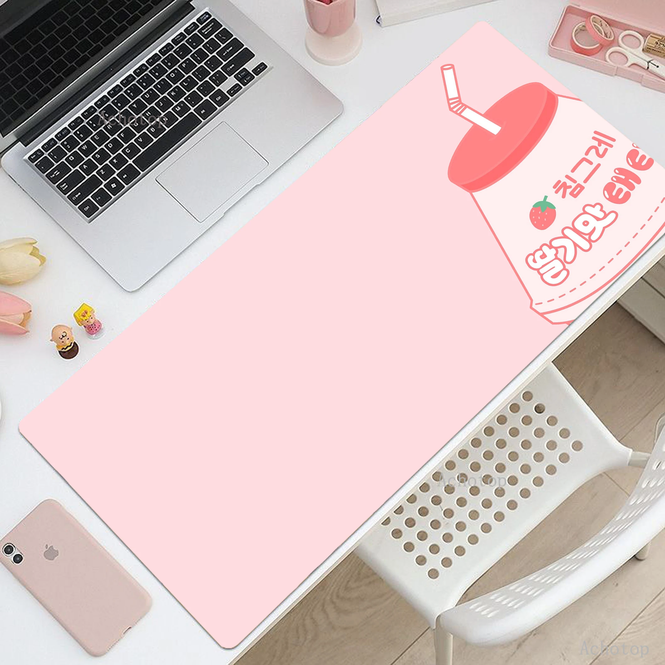 

Strawberry Milk Large Mouse Pad Gaming Accessories Mousepad Computer Desk Mat Rubber Mouse Mats Gamer Keyboard Pads XXL Mousemat