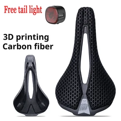 Ultralight 3D Printed Carbon Fiber Bike Saddle - Comfortable Nylon Cushion for Road and Mountain Bikes (3D carbon fiber)