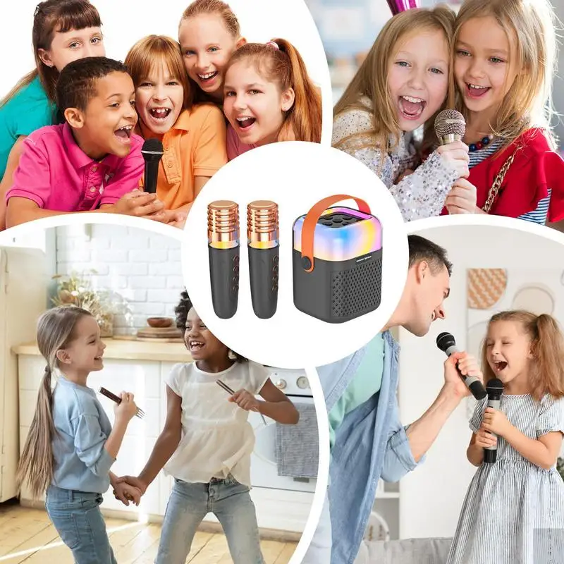 Kids Karaoke Machine For Girls Small Karaoke Singing System Portable Outdoor Speaker Singing System With 2