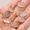 1PC yachu Rose Quartz Amethyst Amazonite Stone Gold Plated Pendant 10x20mm Jewelry Making DIY Necklace Accessory Gift 2