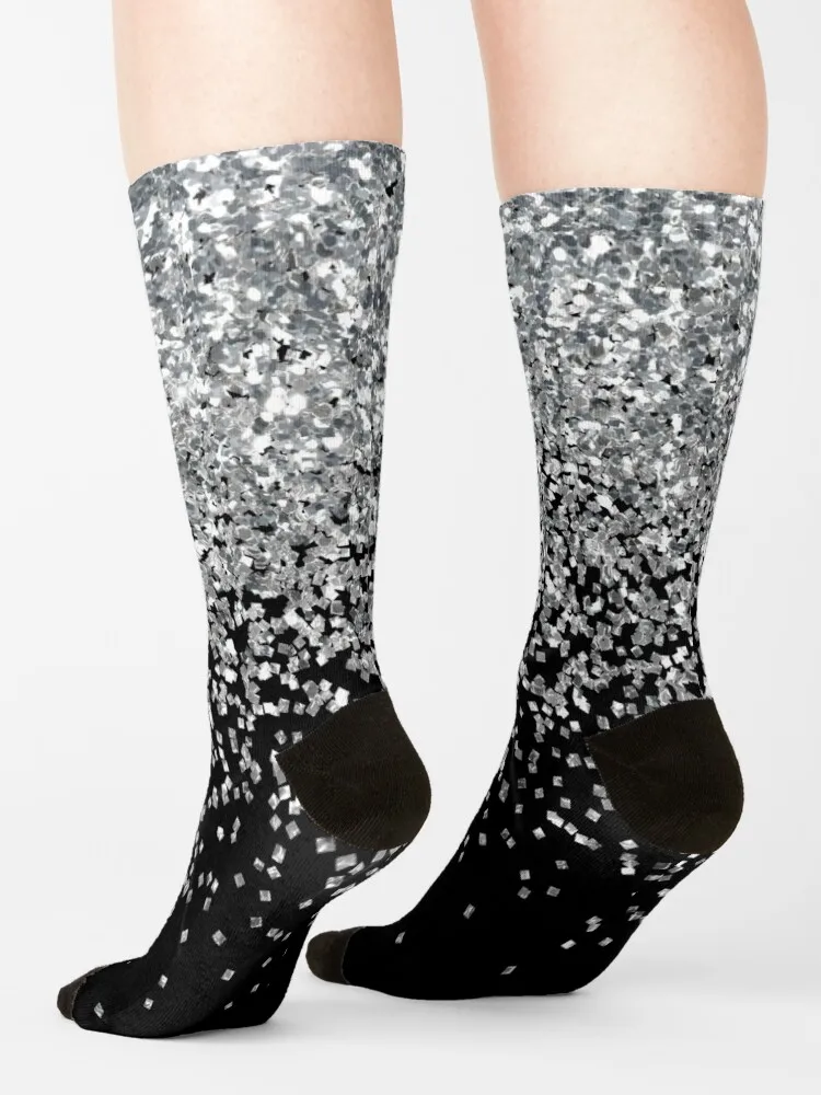 Silver Glitter Socks gift compression stockings Women Socks For Men Women's