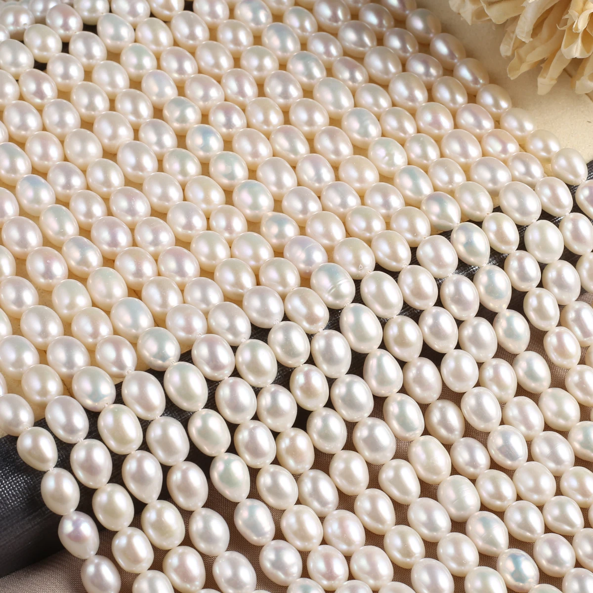 100% Natural Freshwater Pearl Beads High-quality Rice Shaped White AAA Pearls Jewelry Making DIY Necklace Bracelet Gift 36cm