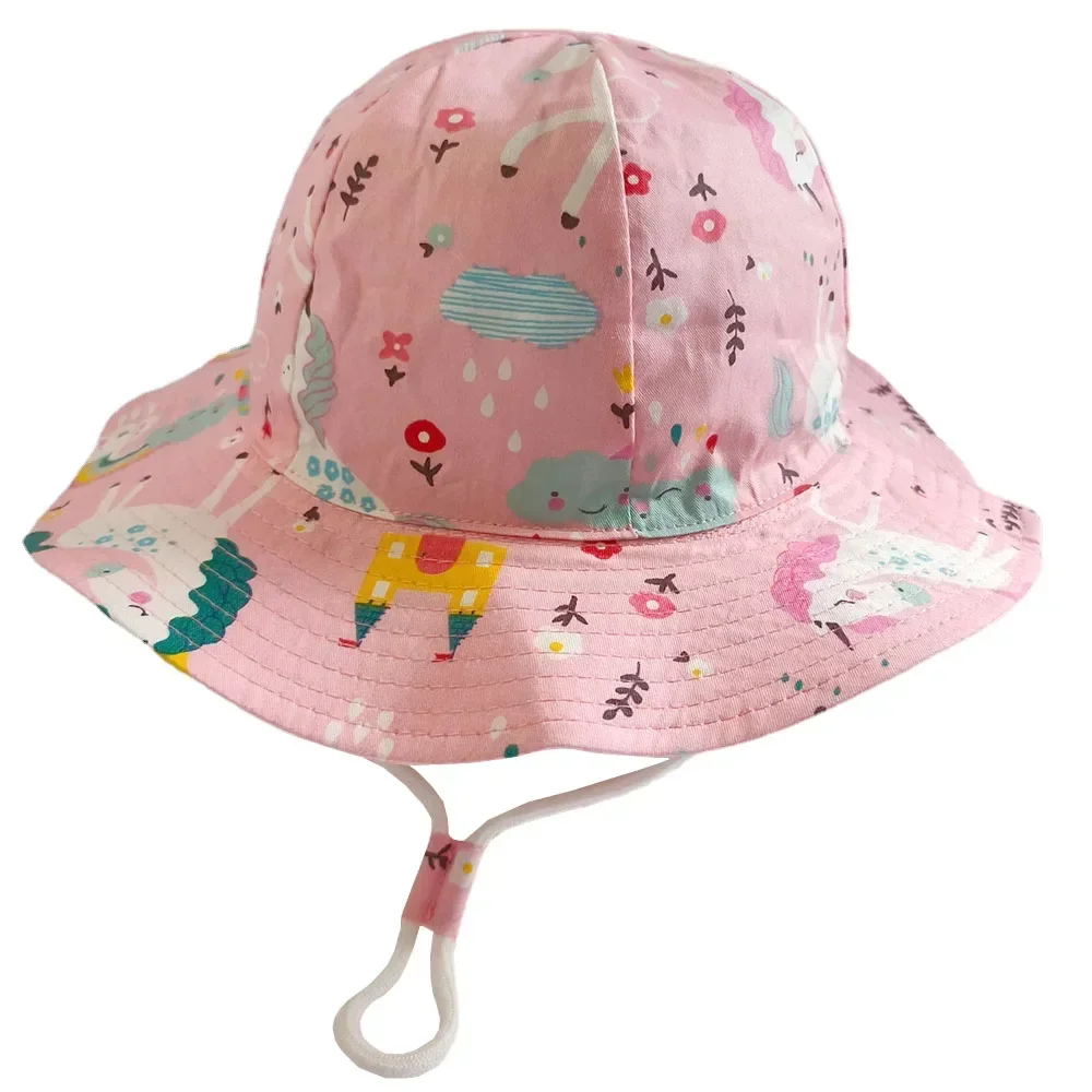 Panama Summer Beach Sun Cap for Kids - Cotton Bucket Hat for Toddlers