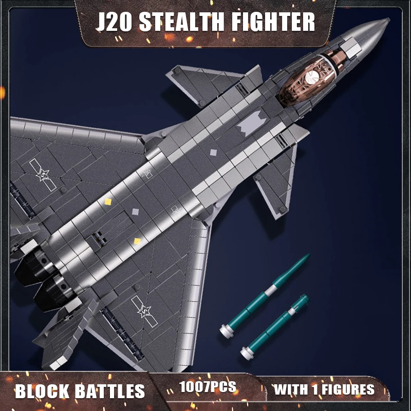 Sluban J-20 전투기 빌딩 블록, WW2 항공기 벽돌, 군사 모델, 어린이 장..