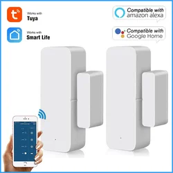 Détecteur d'ouverture/fermeture de porte intelligent Tuya, détecteur d'ouverture/fermeture de porte, application Smartlife, capteur de fenêtre, fonctionne avec Alexa Google Home 