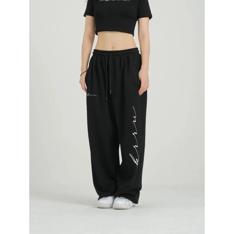 Deeptown Grey Sweatpants Oversize Jogger Pants Women Street Dance Vinatge Harajuku Wide Leg Trousers Female Casual Aesthetic New