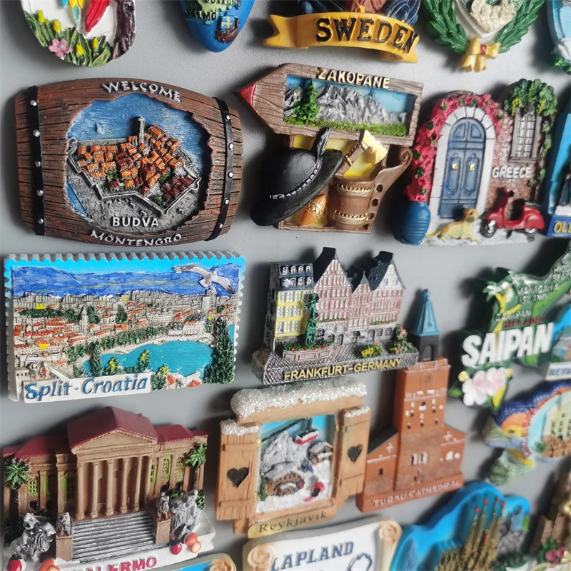 World Tourist Fridge Magnets Windsor GRAN CANARIA Barcelona Greece Iceland Finland Poland Germany Sweden Resin Magnetic Stickers magnetic fridge magnets magnetic sticker magnetic fridge stickers refrigerator decor