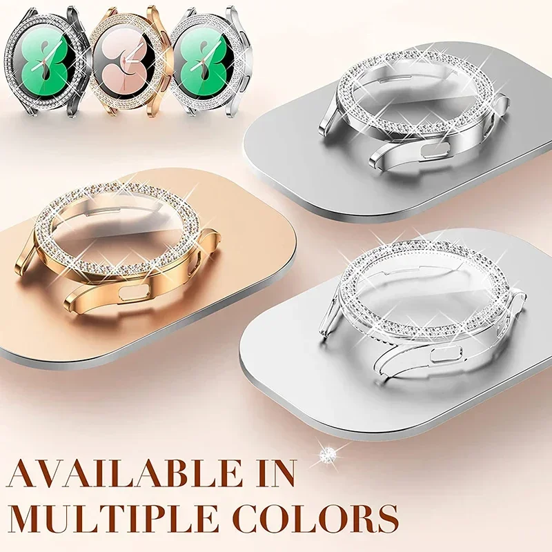Bling Fashion Two-Row Diamond Bumper Watch Case Cover