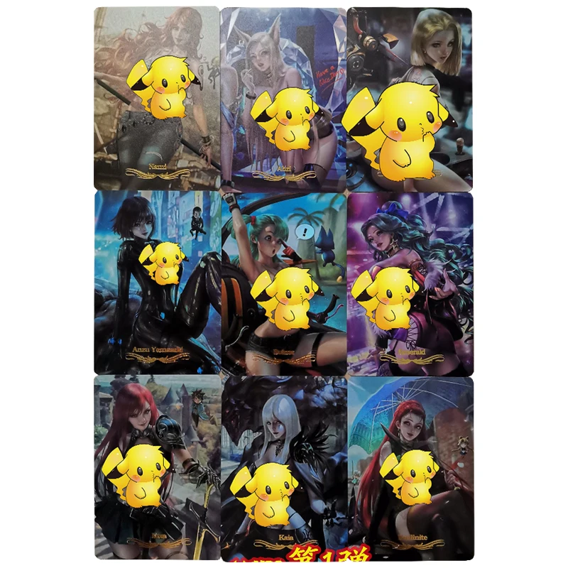 

Diy Self Made 9Pcs/set Goddess Story Acg Anime Heroine Collection Card Color Flash Craft Anime Peripheral Cards Gift Toy