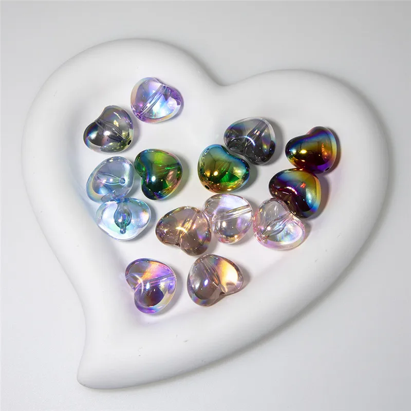 

50 шт./партия, акриловые бусины в форме сердца