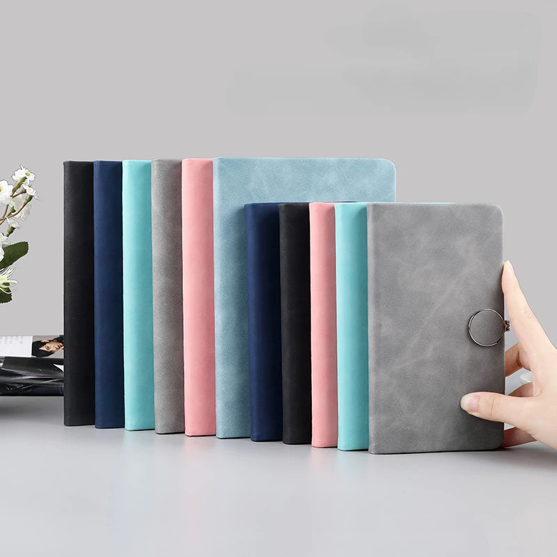 PU Leather A5/A6 Notebook Retro Diary Planner Vintage Round Magnetic Buckle Note Book Stationery Study Supplies