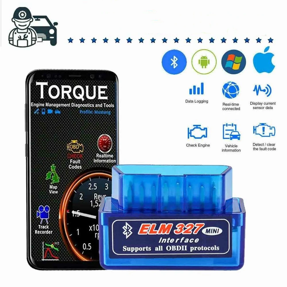 

Mini Eml327 V2.1 Obd 2 Bluetooth Car Diagnostic-Tools for Android Scanner Code Support Smart Scan Tool Odb2 Scanner Tool