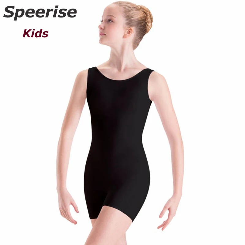 Girls Lycra Ballet Dance Costumes Nylon Tank Biketard Boy Short Unitard