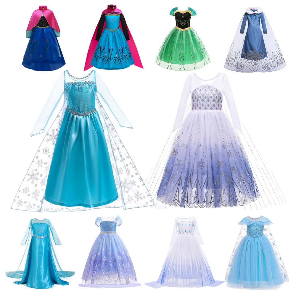 

Frozen Dress Girl Elsa Costume Snow Queen Anna Elsa Dress for Girls Cosplay Birthday Party Children Kids Christmas Costume