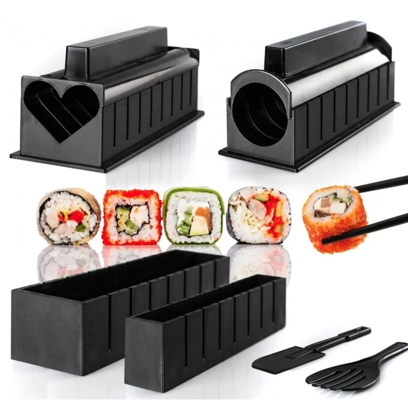 https://ae01.alicdn.com/kf/S44626d3309194358b168dd318a2885b27/10-Pcs-set-DIY-Sushi-Maker-Equipment-Kit-Japanese-Rice-Ball-Cake-Roll-Mold-Sushi-Multifunctional.jpg