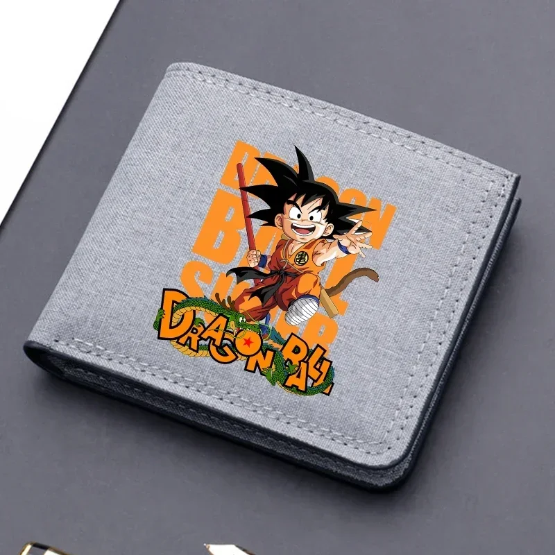 ドラゴンボールZキャンバス財布,短い折りたたみ財布,男の子のカード