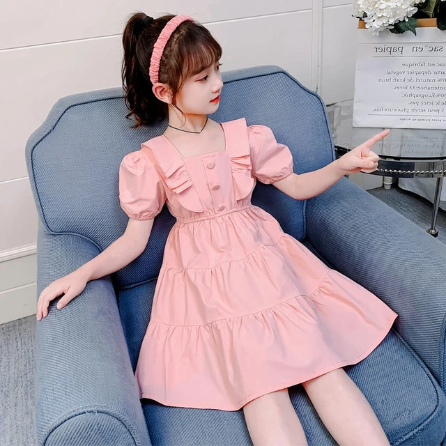 2022 Summer Dress Student Fashion Girls Dresses for Kids Clothes Princess  Party Dance Dresses 2 Years