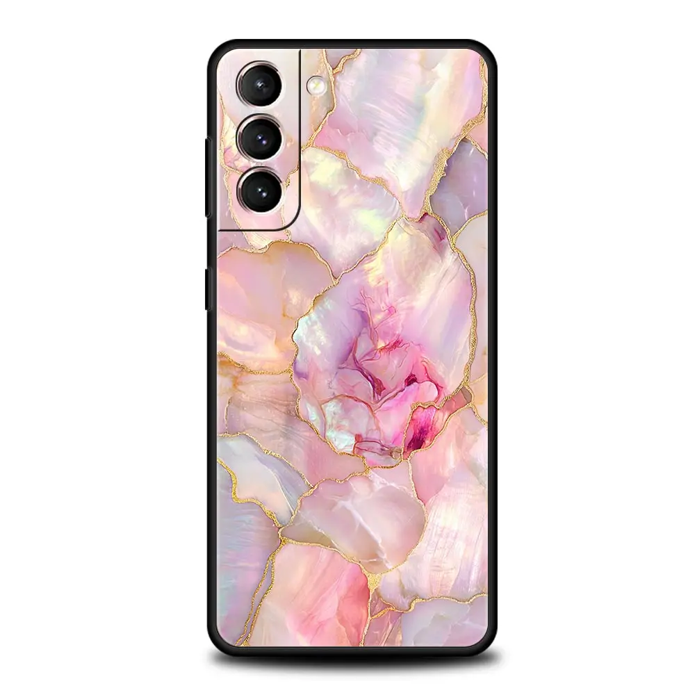 Elegant Gold Pink Marble Phone Case - Soft TPU Cover