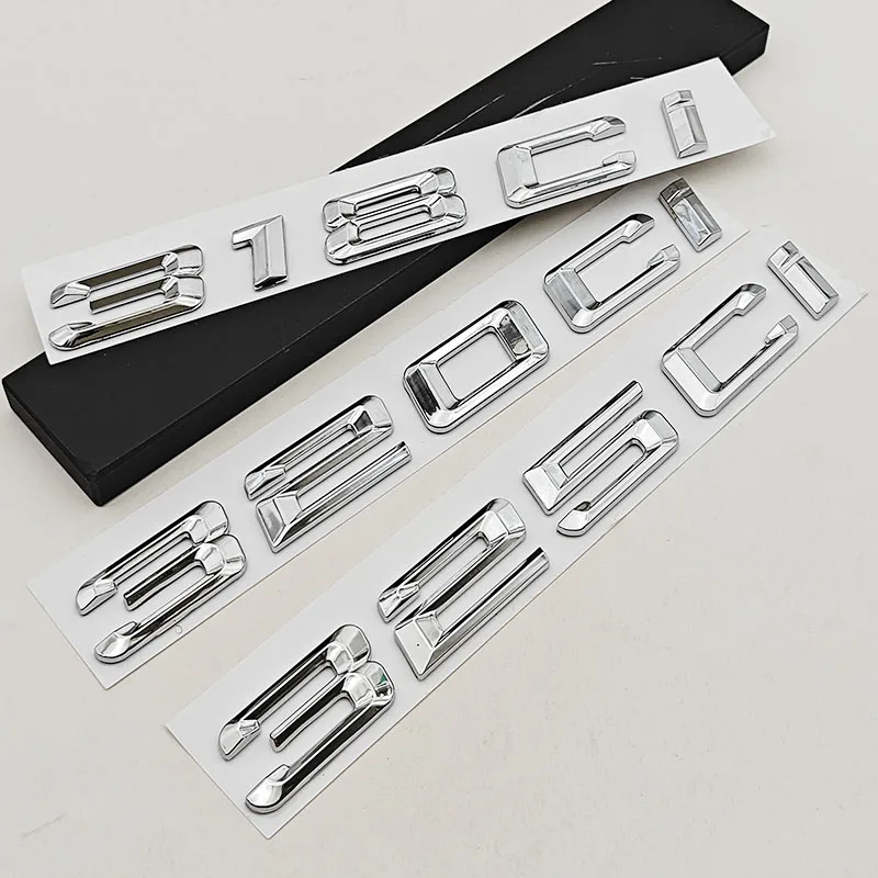 3D ABS 자동차 레터 로고 318Ci 320Ci 325Ci 리어 트렁크 배지 스티커 BMW 318Ci 320Ci 325Ci E46 자동차 테일 마킹 액세서리