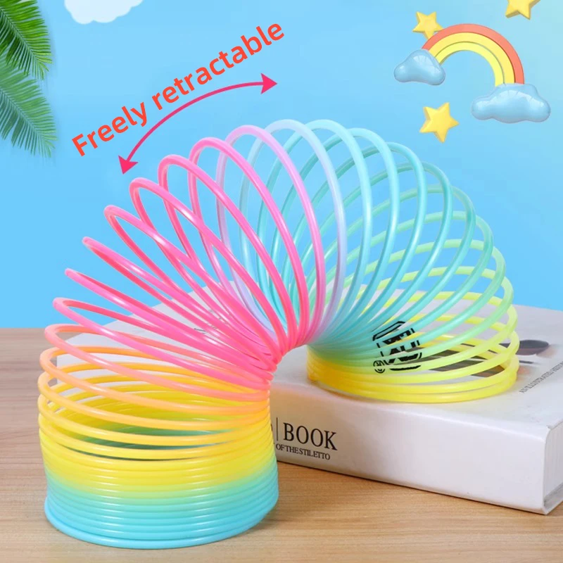 Bobozhongmagic Slinky Rainbow 4pcs Mini Rainbow Ring Magic Springs Ideal