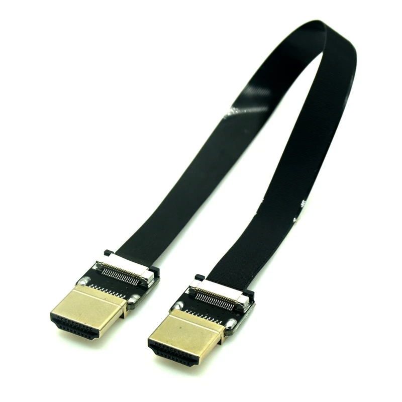 Şerit Düz FPV HDMI Kablosu Mikro Mini HDMI uyumlu 90 Derece DIY Kablo Adaptörü 5 cm-80 cm FPC Pitch 20pin fiş konnektörü