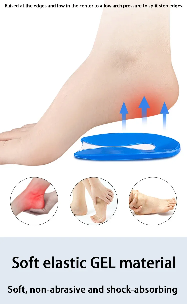 Silikon Stoßdämpfende Schuhpolster Fersen Einlegesohlen Plantarfasziitis Linderung Selbstklebendes Gelkissen Fußschmerzen Fersenschutz136 – Detail 4