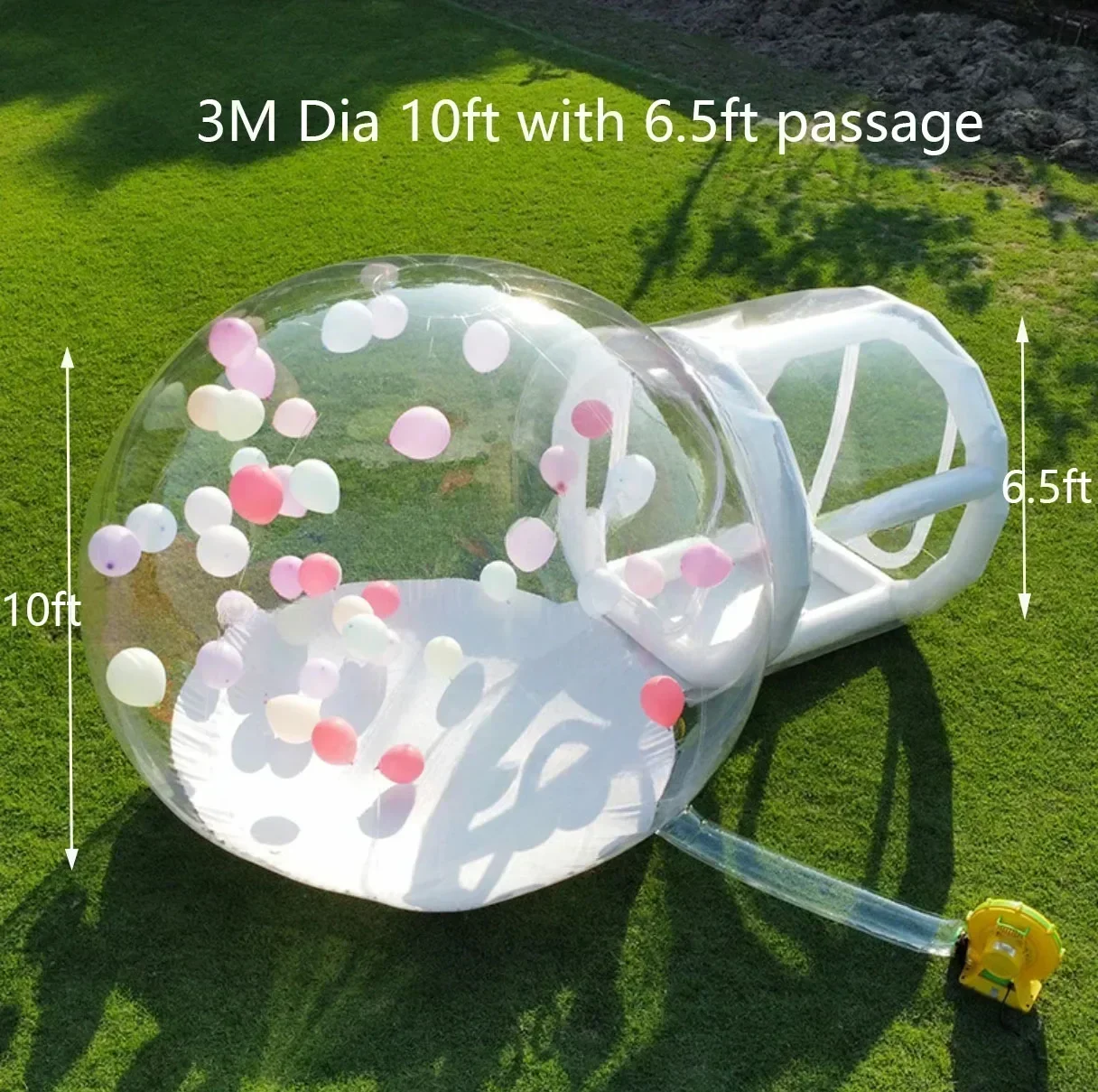Maison à Bulles Gonflable 3m - Tente Dôme Transparente TPU - Avec Soufflerie Et Pompe - Pour Jardin, Anniversaire, Mariage - Enfants Et Adultes - Intérieur/extérieur