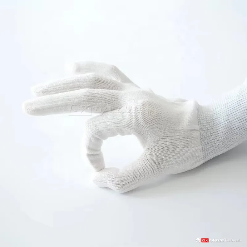 10 Pairs/Lot Microfiber Gloves White Black Cleaning Nylon Vinyl Wrap Fabric Gloves