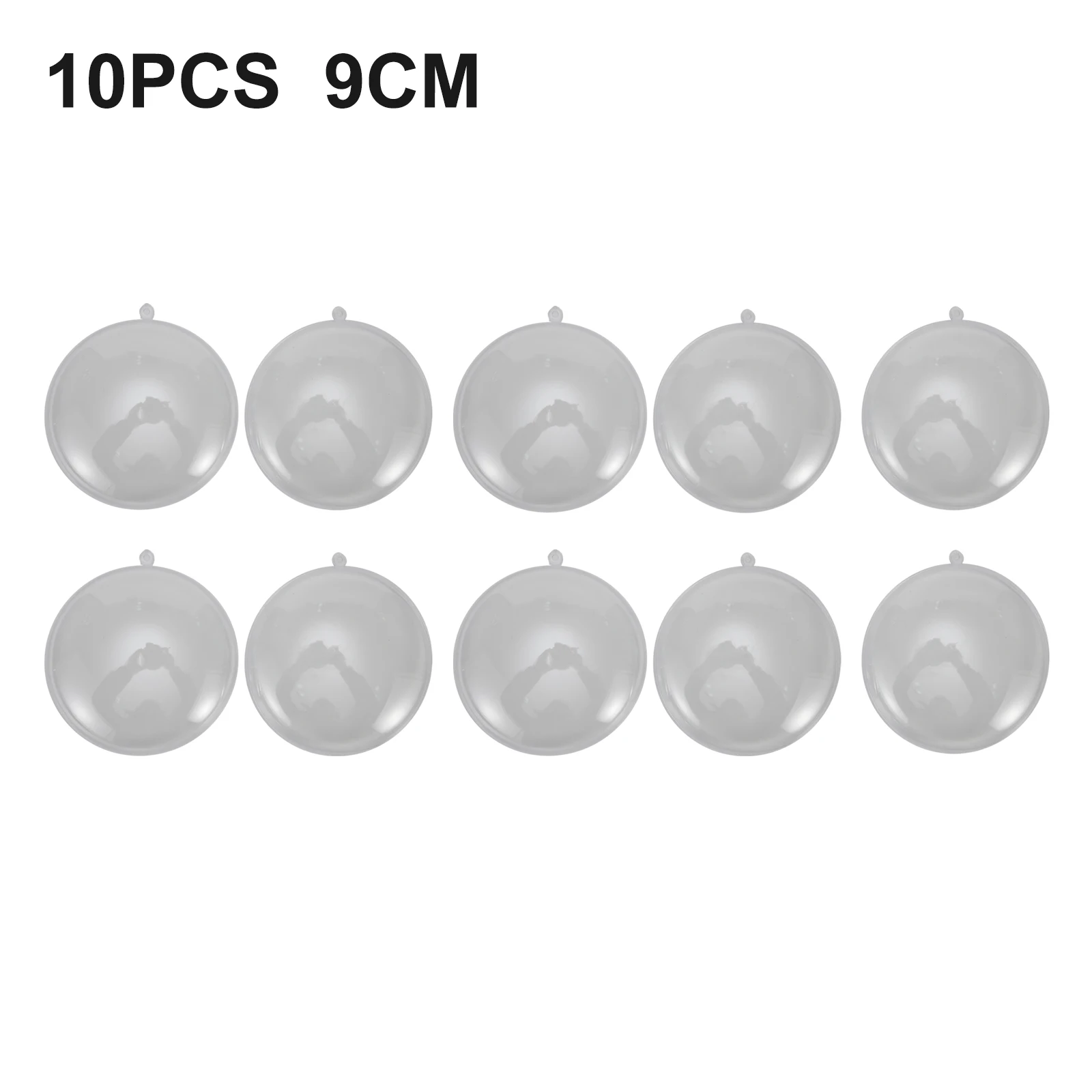 10pcs Transparent Flat Ball Plastic Clear Baubles Open Ball Candy Gifts Box 8/9cm Home Decor For Wedding Christmas Decoration